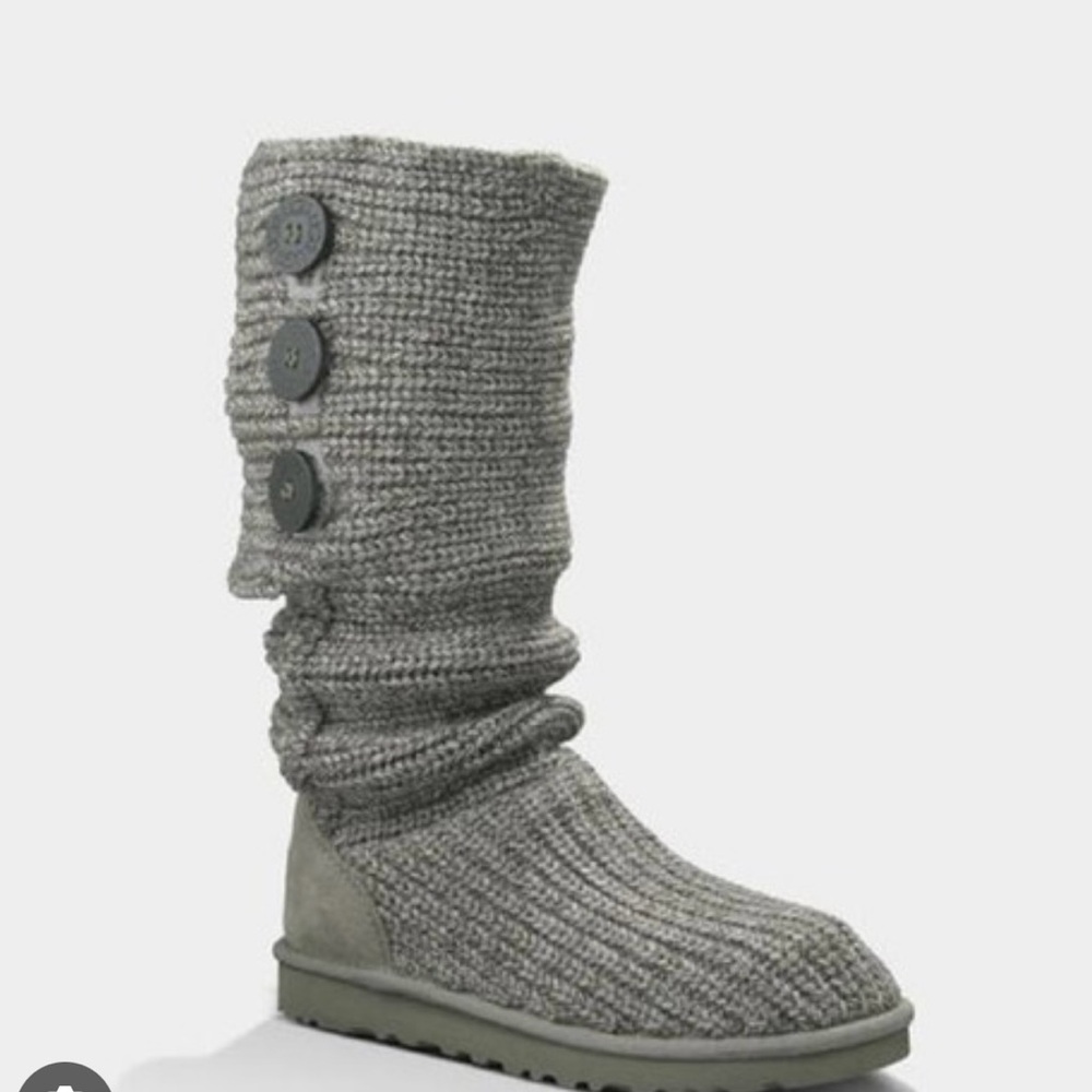 Ugg boots Cozy Gray Knit Button Boots - Picture 4 of 9